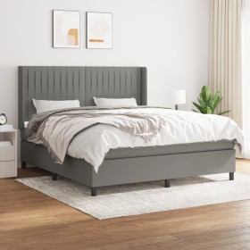 Box spring bed with dark gray fabric mattress 160x200 cm by , Beds and slatted bases - Ref: Foro24-3131602, Price: 553,99 €, ...