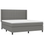 Cama box spring con colchón tela gris oscuro 160x200 cm de , Camas y somieres - Ref: Foro24-3131602, Precio: 557,87 €, Descue...