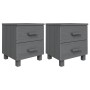 2 HAMAR solid pine dark gray bedside tables 40x35x44.5 cm by vidaXL, Nightstands - Ref: Foro24-340410, Price: 78,47 €, Discou...