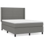 Cama box spring con colchón tela gris oscuro 140x190 cm de , Camas y somieres - Ref: Foro24-3131586, Precio: 521,58 €, Descue...