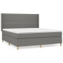 Box spring bed with dark gray fabric mattress 160x200 cm by , Beds and slatted bases - Ref: Foro24-3132082, Price: 570,26 €, ...