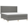 Box spring bed with dark gray fabric mattress 160x200 cm by , Beds and slatted bases - Ref: Foro24-3132082, Price: 570,26 €, ...