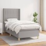 Cama box spring con colchón tela gris claro 80x200 cm de , Camas y somieres - Ref: Foro24-3132105, Precio: 330,64 €, Descuent...