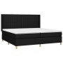 Cama box spring con colchón tela negro 200x200 cm de , Camas y somieres - Ref: Foro24-3132179, Precio: 658,06 €, Descuento: %