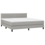 Box spring bed mattress and LED lights light gray fabric 160x200 cm by , Beds and slatted bases - Ref: Foro24-3133245, Price:...