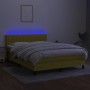 Box spring bed mattress and LED lights blue fabric 140x200 cm by , Beds and slatted bases - Ref: Foro24-3133323, Price: 439,9...