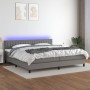 Boxspringbettmatratze und LED-Leuchten hellgrauer Stoff 200x200 cm von , Betten und Lattenroste - Ref: Foro24-3133342, Preis:...