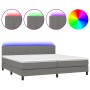 Cama box spring colchón y luces LED tela gris claro 200x200 cm de , Camas y somieres - Ref: Foro24-3133342, Precio: 621,07 €,...