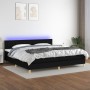 Cama box spring con colchón LED tela negro 200x200 cm de , Camas y somieres - Ref: Foro24-3133903, Precio: 563,03 €, Descuent...