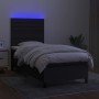 Boxspringbettmatratze und LED-Leuchten aus schwarzem Stoff 80x200 cm von , Betten und Lattenroste - Ref: Foro24-3134911, Prei...