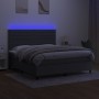 Cama box spring colchón y luces LED tela gris oscuro 160x200 cm de , Camas y somieres - Ref: Foro24-3134966, Precio: 563,99 €...