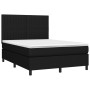 Boxspringbettmatratze und LED-Leuchten aus schwarzem Stoff 140x190 cm von , Betten und Lattenroste - Ref: Foro24-3135031, Pre...