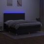 Box spring bed mattress and LED lights black fabric 160x200 cm by , Beds and slatted bases - Ref: Foro24-3135607, Price: 609,...