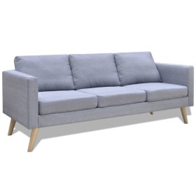 3-Sitzer-Sofa aus hellgrauem Stoff von vidaXL, Sofas - Ref: Foro24-242219, Preis: 301,88 €, Rabatt: %