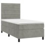 Box spring bed with mattress and LED light gray velvet 80x200 cm by , Beds and slatted bases - Ref: Foro24-3136149, Price: 32...