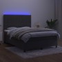 Box spring bed with mattress and LED dark gray velvet 140x200 cm by , Beds and slatted bases - Ref: Foro24-3136246, Price: 50...