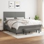 Cama box spring con colchón tela gris oscuro 160x200 cm de , Camas y somieres - Ref: Foro24-3136686, Precio: 593,92 €, Descue...