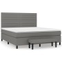 Cama box spring con colchón tela gris oscuro 160x200 cm de , Camas y somieres - Ref: Foro24-3136686, Precio: 593,92 €, Descue...