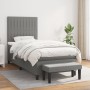 Box spring bed with dark gray fabric mattress 100x200 cm by , Beds and slatted bases - Ref: Foro24-3136734, Price: 383,99 €, ...