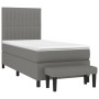 Box spring bed with dark gray fabric mattress 100x200 cm by , Beds and slatted bases - Ref: Foro24-3136734, Price: 383,99 €, ...