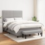 Box spring bed with light gray fabric mattress 140x200 cm by , Beds and slatted bases - Ref: Foro24-3136757, Price: 544,12 €,...