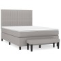 Box spring bed with light gray fabric mattress 140x200 cm by , Beds and slatted bases - Ref: Foro24-3136757, Price: 544,12 €,...