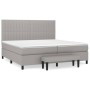 Box spring bed with light gray fabric mattress 200x200 cm by , Beds and slatted bases - Ref: Foro24-3136781, Price: 687,84 €,...