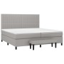 Box spring bed with light gray fabric mattress 200x200 cm by , Beds and slatted bases - Ref: Foro24-3136781, Price: 687,84 €,...