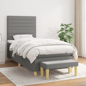 Box spring bed with dark gray fabric mattress 80x200 cm by , Beds and slatted bases - Ref: Foro24-3137190, Price: 348,84 €, D...