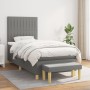 Box spring bed with dark gray fabric mattress 100x200 cm by , Beds and slatted bases - Ref: Foro24-3137294, Price: 406,68 €, ...