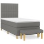 Box spring bed with dark gray fabric mattress 100x200 cm by , Beds and slatted bases - Ref: Foro24-3137294, Price: 406,68 €, ...