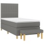 Box spring bed with dark gray fabric mattress 100x200 cm by , Beds and slatted bases - Ref: Foro24-3137294, Price: 406,68 €, ...