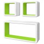 Floating wall shelves 3 pcs books/DVD MDF white green by vidaXL, Shelves and shelves - Ref: Foro24-242166, Price: 46,03 €, Di...