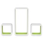 Floating wall shelves 3 pcs books/DVD MDF white green by vidaXL, Shelves and shelves - Ref: Foro24-242166, Price: 46,03 €, Di...