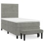 Box spring bed with light gray velvet mattress 80x200 cm by , Beds and slatted bases - Ref: Foro24-3137869, Price: 341,50 €, ...