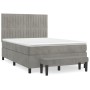 Cama box spring con colchón terciopelo gris claro 140x200 cm de , Camas y somieres - Ref: Foro24-3137965, Precio: 546,29 €, D...