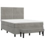 Cama box spring con colchón terciopelo gris claro 140x200 cm de , Camas y somieres - Ref: Foro24-3137965, Precio: 546,29 €, D...