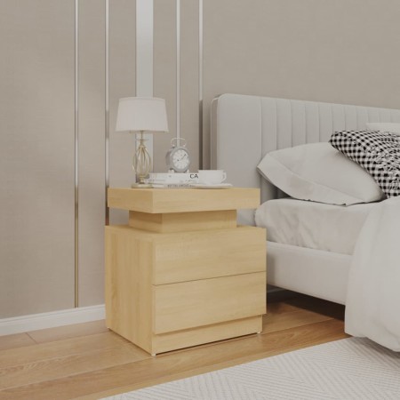 Engineered wood nightstand in Sonoma oak, measuring 45x35x52 cm. by vidaXL, Nightstands - Ref: Foro24-326852, Price: 83,26 €,...