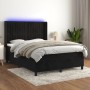 Box spring bed with mattress and LED black velvet 140x200 cm by , Beds and slatted bases - Ref: Foro24-3139687, Price: 545,26...