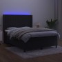 Cama box spring colchón y LED terciopelo negro 140x200 cm de , Camas y somieres - Ref: Foro24-3139687, Precio: 545,26 €, Desc...