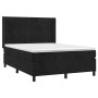 Boxspringbett mit Matratze und LED-Samt in Schwarz, 140 x 200 cm von , Betten und Lattenroste - Ref: Foro24-3139687, Preis: 5...