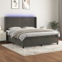 Cama box spring colchón y LED terciopelo gris oscuro 160x200 cm de , Camas y somieres - Ref: Foro24-3139632, Precio: 566,82 €...