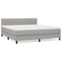 Cama box spring con colchón tela gris claro 160x200 cm de , Camas y somieres - Ref: Foro24-3140225, Precio: 512,98 €, Descuen...