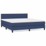 Box spring bed with blue fabric mattress 160x200 cm by , Beds and slatted bases - Ref: Foro24-3140231, Price: 495,20 €, Disco...