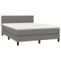 Cama box spring con colchón tela gris oscuro 140x190 cm de , Camas y somieres - Ref: Foro24-3140210, Precio: 441,98 €, Descue...