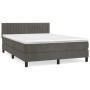 Box spring bed with dark gray velvet mattress 140x190 cm by , Beds and slatted bases - Ref: Foro24-3141420, Price: 418,99 €, ...