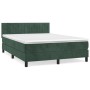 Box spring bed with dark green velvet mattress 140x190 cm by , Beds and slatted bases - Ref: Foro24-3141422, Price: 443,96 €,...