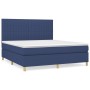 Box spring bed with blue fabric mattress 160x200 cm by , Beds and slatted bases - Ref: Foro24-3142511, Price: 563,78 €, Disco...