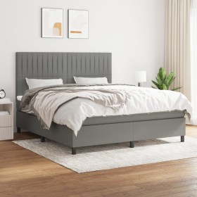 Box spring bed with dark gray fabric mattress 160x200 cm by , Beds and slatted bases - Ref: Foro24-3141946, Price: 561,75 €, ...