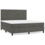 Box spring bed with dark gray velvet mattress 160x200 cm by , Beds and slatted bases - Ref: Foro24-3143092, Price: 547,74 €, ...